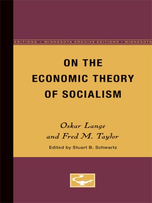 cover image of On the Economic Theory of Socialism